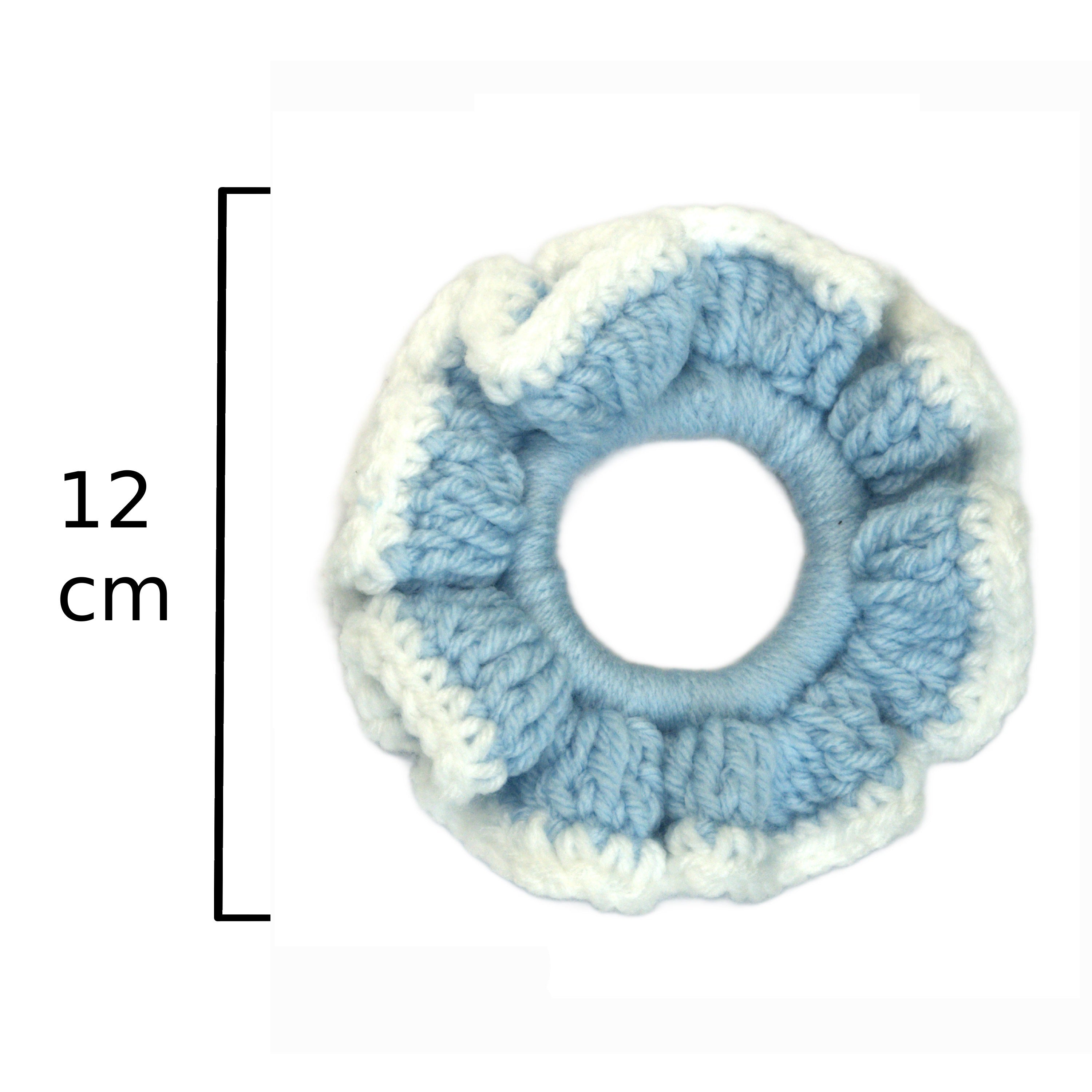 Crochet Woolen Scrunchie (Sky Blue)