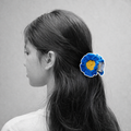 Handmade Blue Crochet Flower Hair Claw Clip – Aesthetic Floral Hair Accessory