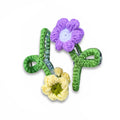 Handmade Crochet Flower Hair Claw Clip (Dual Floral Design) - set of 2