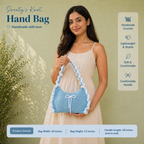 Handmade Crochet Shoulder Bag – With White Ruffle Trim | Aesthetic Handmade Purse