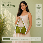 Handmade Crochet Shoulder Bag – With White Ruffle Trim | Aesthetic Handmade Purse