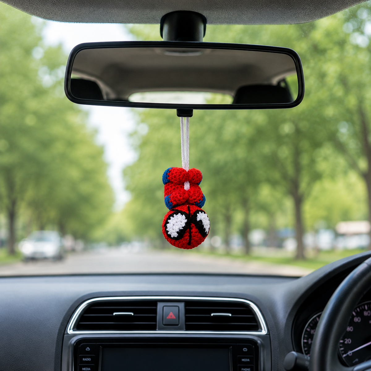Handmade Crochet Spider-Man Hanging Charm