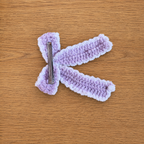 Handmade Crochet Bow Hair Clip – Lavender & White Hair Accessory for Girls & Women