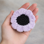 Handmade Crochet Flower Hair Claw Clip (Sunflower Design) (Purple)