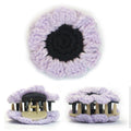 Handmade Crochet Flower Hair Claw Clip (Sunflower Design) (Purple)