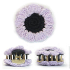 Handmade Crochet Flower Hair Claw Clip (Sunflower Design) (Purple)