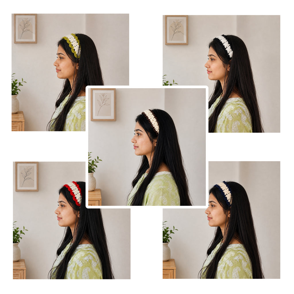 Handmade Crochet Headband for Women & Girls | Soft Knitted Boho Hair Accessory | Earth Collection (Set of 5)