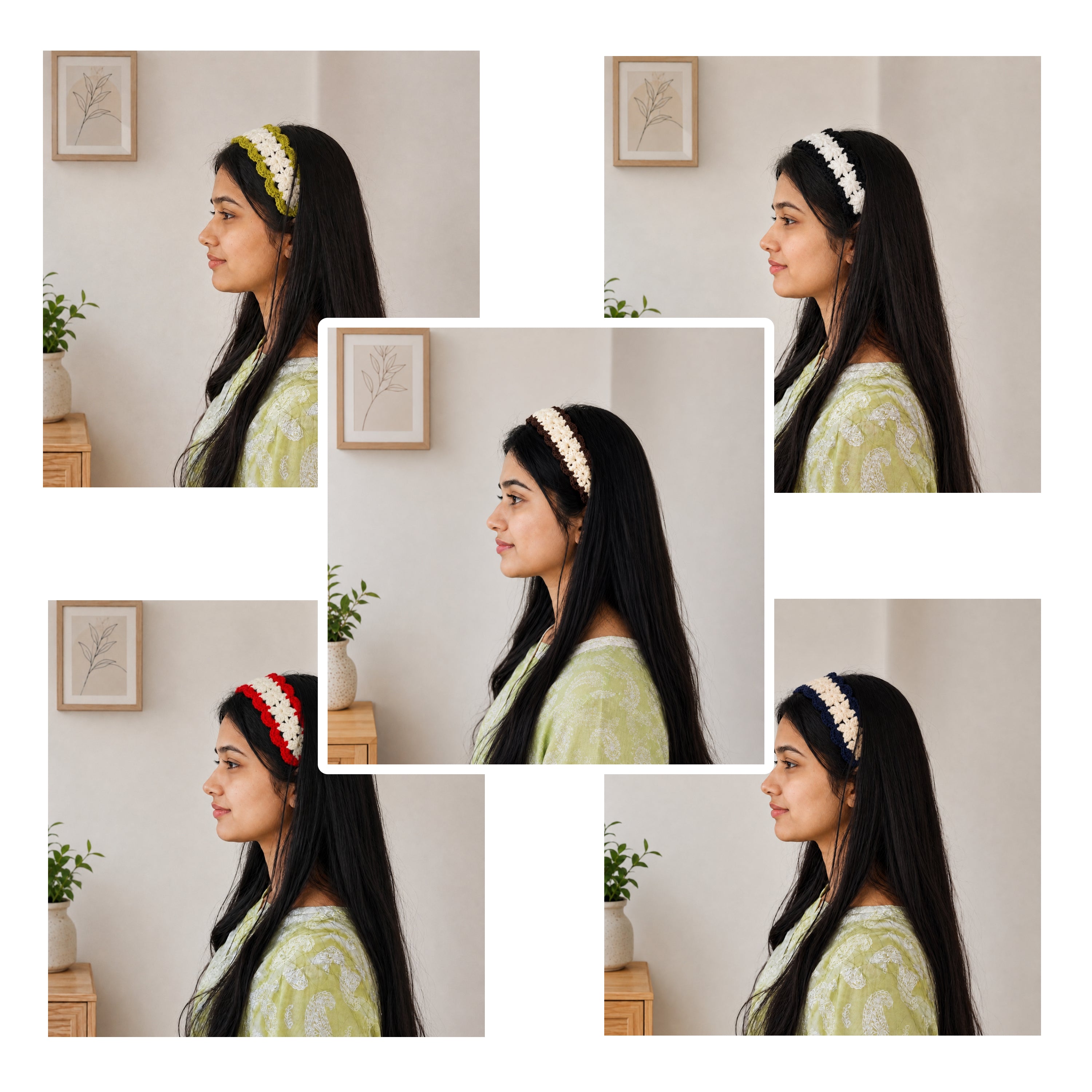 Handmade Crochet Headband for Women & Girls | Soft Knitted Boho Hair Accessory | Earth Collection (Set of 5)