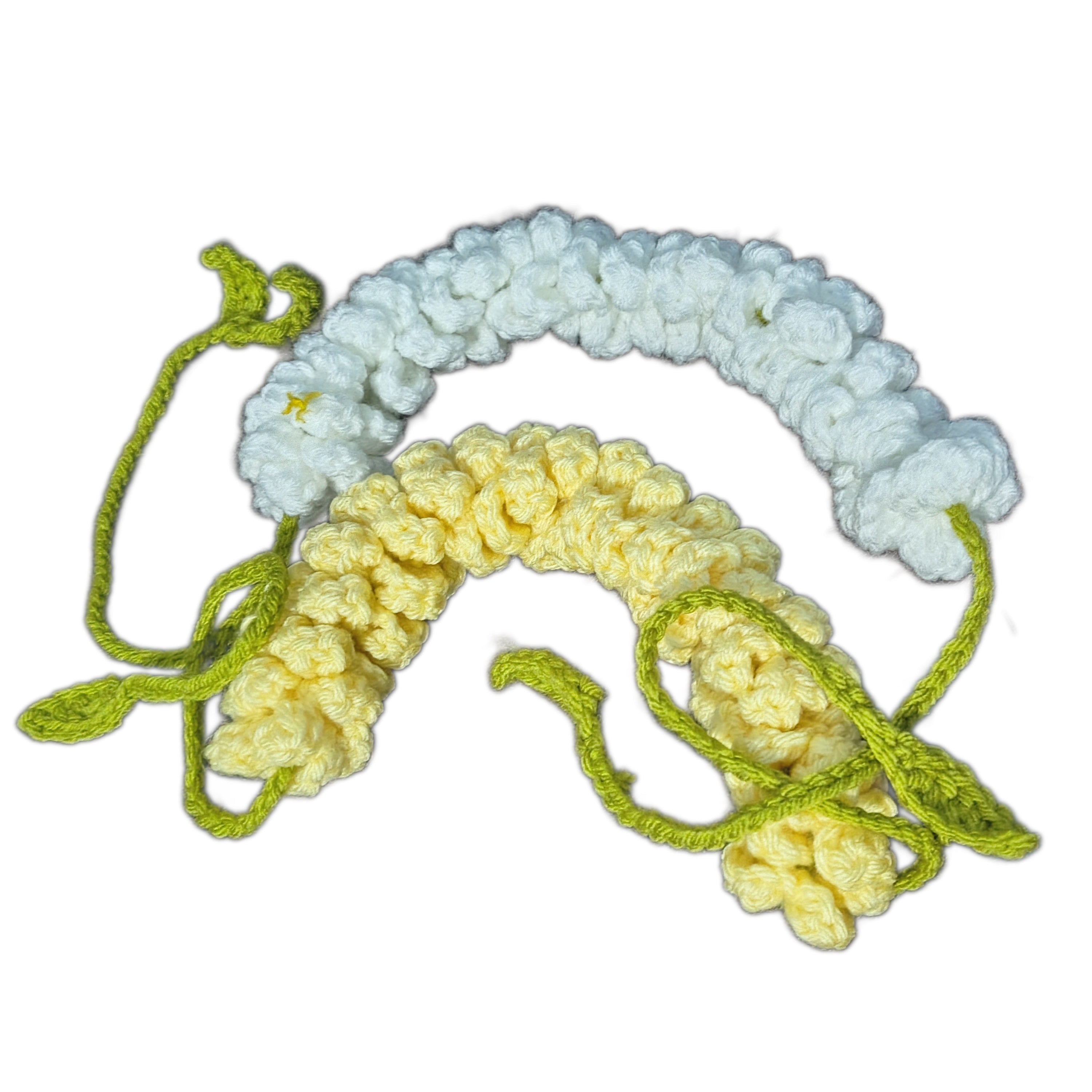 Handmade Crochet Hair Scrunchie – Floral Style Soft Hair Tie with Leaf Detail (Set of 2)