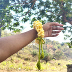 Handmade Crochet Hair Scrunchie – Floral Style Soft Hair Tie with Leaf Detail (Set of 2)