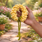 Handmade Crochet Hair Scrunchie – Floral Style Soft Hair Tie with Leaf Detail (Set of 2)