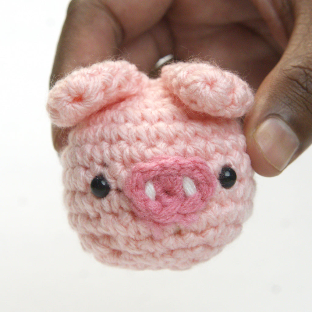 Handmade Crochet Piggy Keychain (Cute & Soft Mini Charm) Set of 2