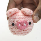 Handmade Crochet Piggy Keychain (Cute & Soft Mini Charm) Set of 2