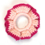 Crochet Woolen Scrunchie (Pink)