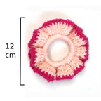 Crochet Woolen Scrunchie (Pink)