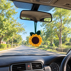 Handmade Crochet Sunflower Hanging Charm