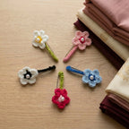 Handmade Crochet Flower Saree Pin (Elegant Floral Pins, Set of 5)