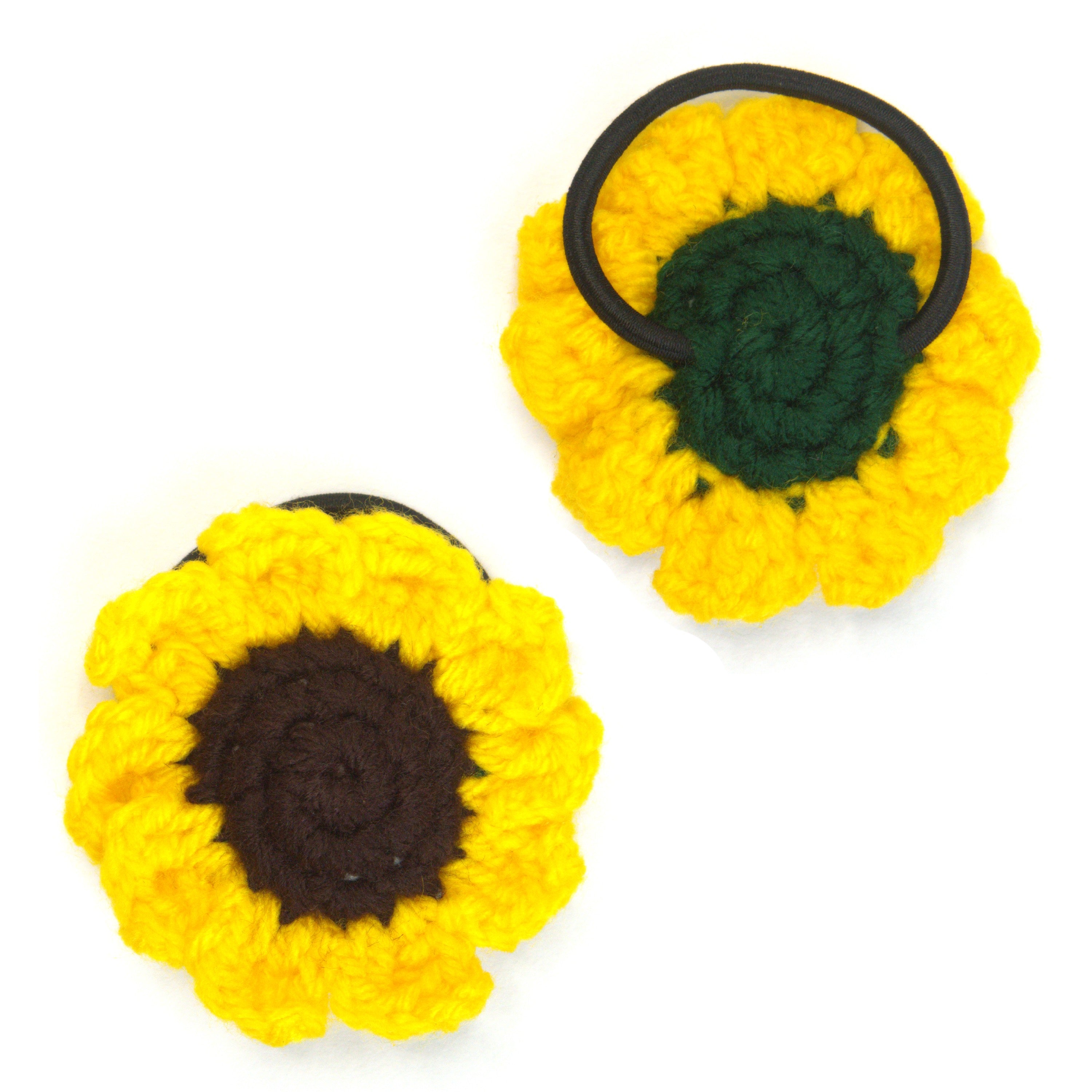 Handmade Crochet Flower Hair Tie (Soft & Stylish Hair Elastic) Set of 2